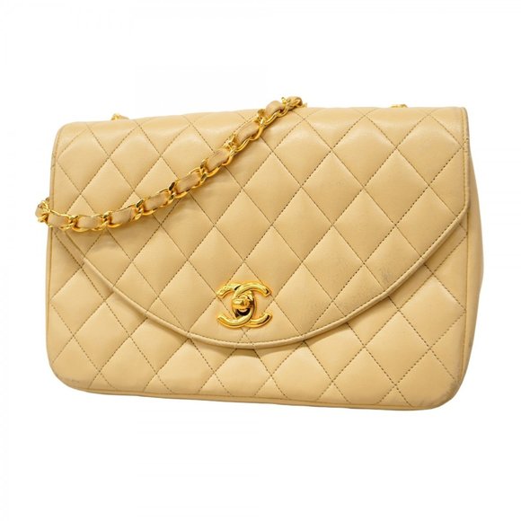 CHANEL Cream Lambskin Leather Shoulder Bag - Picture 1 of 14